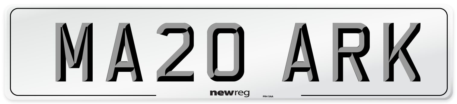MA20 ARK Number Plate from New Reg
